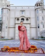 Pure Ho Silk Heavy Thread And Sequins Embroidered Wedding Wear Saree And Designer Blouse