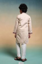 Shop Kid's Boys Multi Colour Thread Embroidery Work Kurta And Pajama In Viscose Silk Fabric