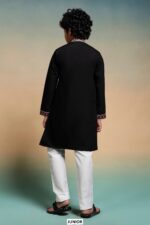 Shop Kid's Boys Multi Colour Thread Embroidery Work Kurta And Pajama In Viscose Silk Fabric