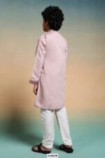 Shop Kid's Boys Multi Colour Thread Embroidery Work Kurta And Pajama In Viscose Silk Fabric