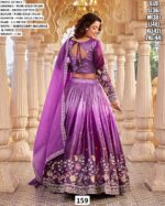 Ready To Wear Lehenga Choli With Thread And Sequins Embroidery In Ombre Gold Crush Fabric