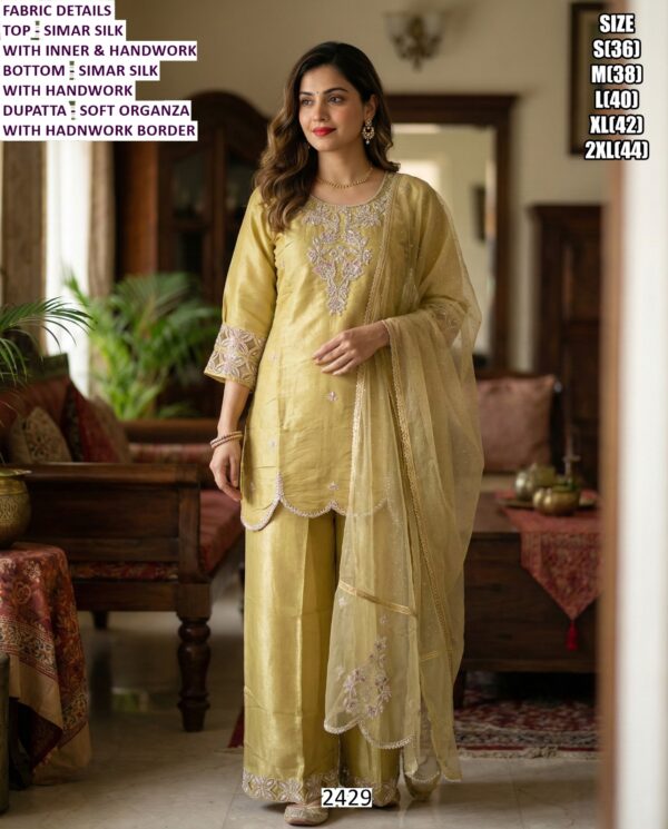 A Graceful Ready To Wear Salwar Kameez Suits Crafted From Simar Silk With Superb Work