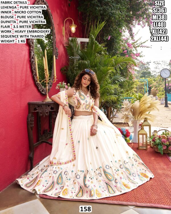 Wedding Special, Pure Vichitra Ready To Wear Lehenga Choli With Rich Designs