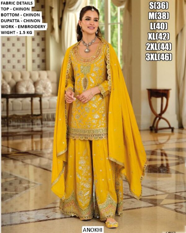 Celebrate The Art Of Tradition With This Heavy Embroidered Pure Chinon Pakistani Suits