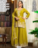 Step Into Unforgettable Moments Wrapped In Beauty With This Mirror And Embroidery Work Chinon Silk Suits