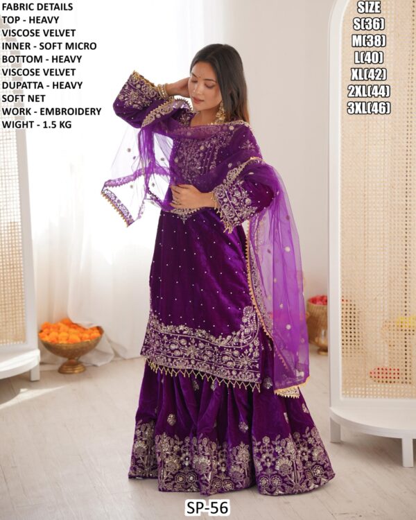 Grace Infused Heavy Viscose Velvet Suits With Sequence Embroidery Work Dupatta For Party Wear