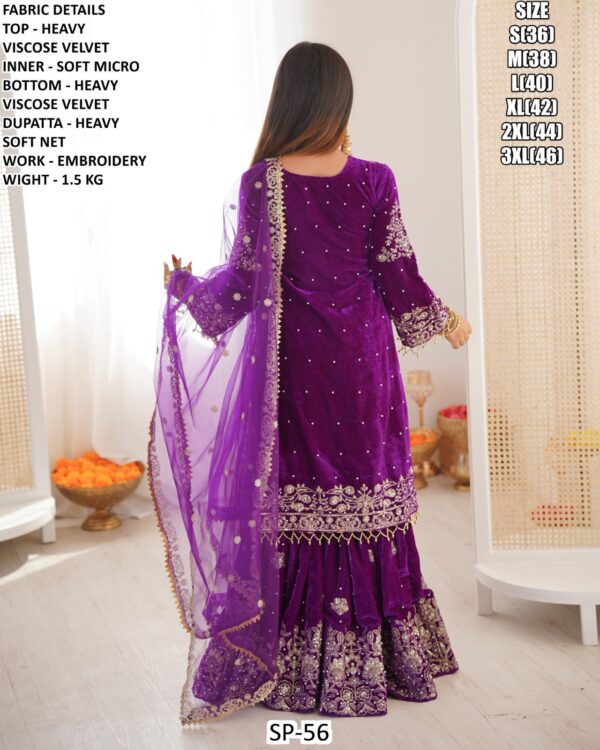 Grace Infused Heavy Viscose Velvet Suits With Sequence Embroidery Work Dupatta For Party Wear