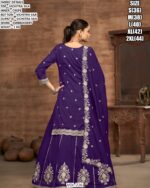 Vichitra Silk Embroidery Work Suit With Includes A Lehenga Skirt And Dupatta - Lehenga Style Suits