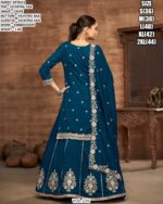 Vichitra Silk Embroidery Work Suit With Includes A Lehenga Skirt And Dupatta - Lehenga Style Suits