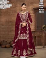 Vichitra Silk Embroidery Work Suit With Includes A Lehenga Skirt And Dupatta - Lehenga Style Suits