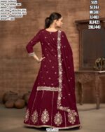 Vichitra Silk Embroidery Work Suit With Includes A Lehenga Skirt And Dupatta - Lehenga Style Suits
