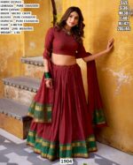 Pure Chanderi Zari Weaving South Indian Style Ghaghra Choli – Crafted For Your Graceful Festive Look