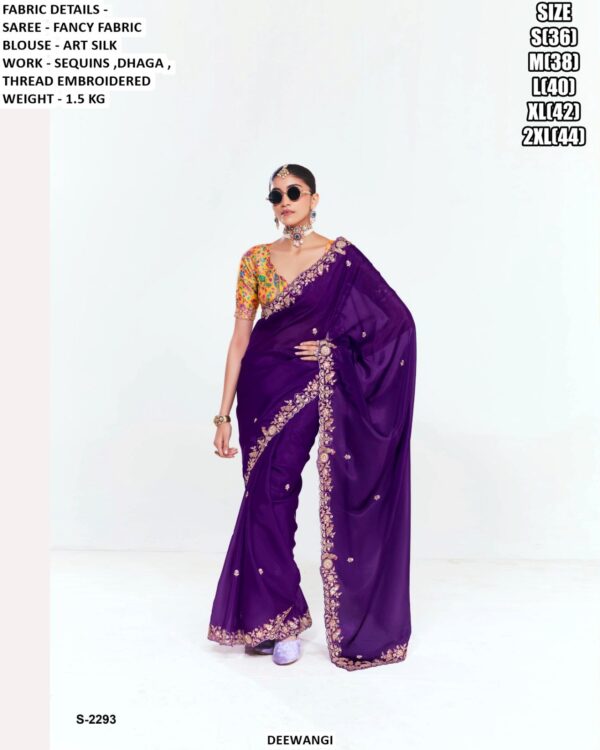 Our Latest Saree Catalogue Is Crafted In Premium Fancy Fabric, Enriched With Sequins, Dhaga And Embroidery