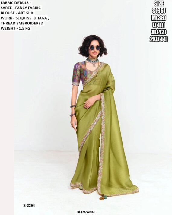 Our Latest Saree Catalogue Is Crafted In Premium Fancy Fabric, Enriched With Sequins, Dhaga And Embroidery