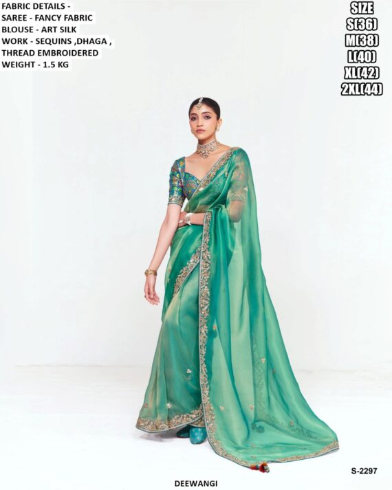 Our Latest Saree Catalogue Is Crafted In Premium Fancy Fabric, Enriched With Sequins, Dhaga And Embroidery
