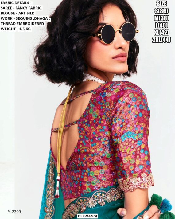 Our Latest Saree Catalogue Is Crafted In Premium Fancy Fabric, Enriched With Sequins, Dhaga And Embroidery