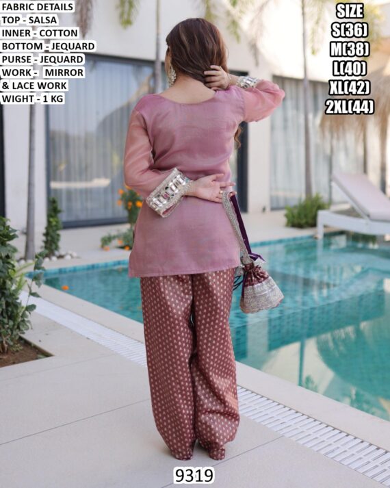 Salsa Fabric Mirror Work Top And Bottom With Batwa Collection - New Catalogue