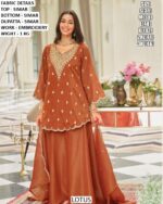 Pure Simar Fabric, Embroidery Work And Ethnic Fashion Style Readymade Sharara Dresses