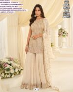 Heavy Embroidery And Adorned With Swarovski (Zarkan) Work Premium Real Georgette Gharara Suits