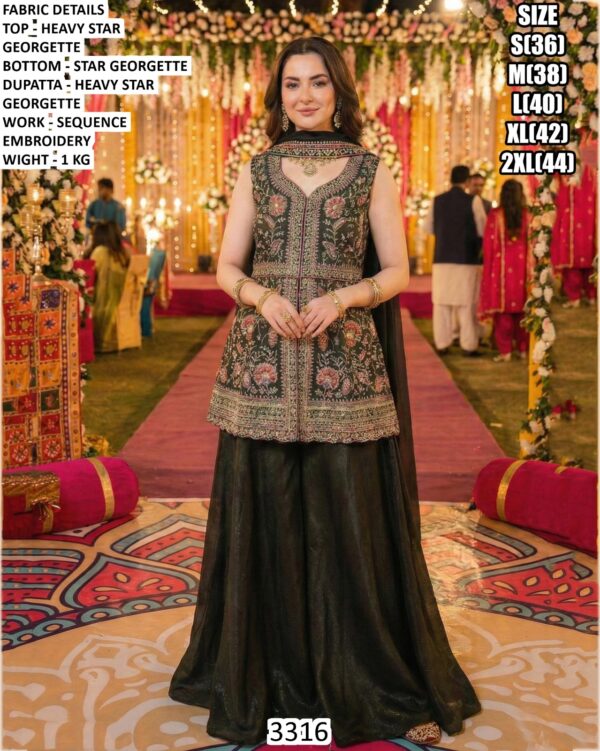 Heavily Embroidery Worked Wedding Style Pakistani Suits In Heavy Star Georgette