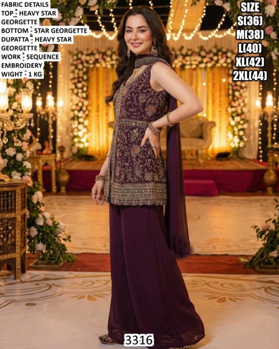 Heavily Embroidery Worked Wedding Style Pakistani Suits In Heavy Star Georgette