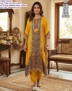 Festive Wear Pure Natural Crepe Silk With Digital Printed Beautiful Kaftan Style Suits