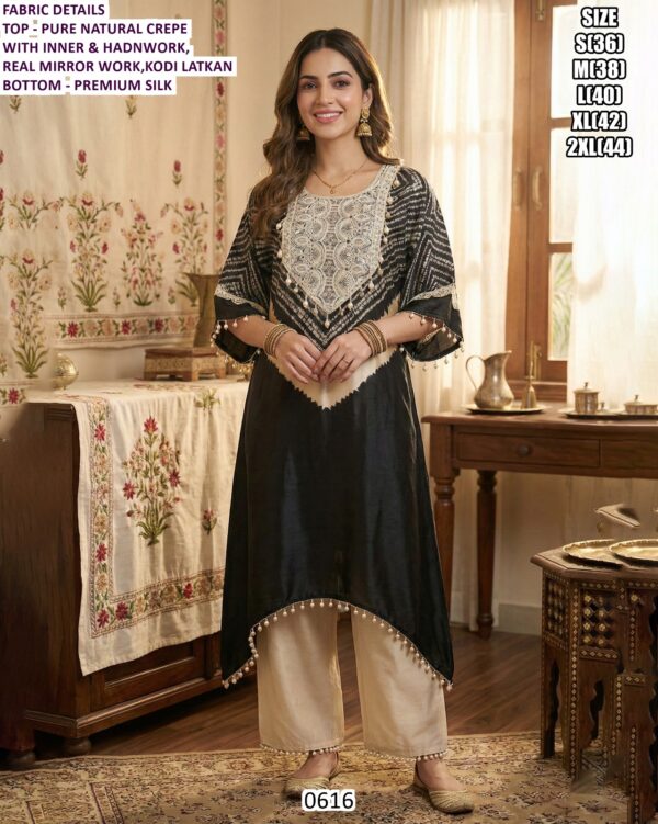 Festive Wear Pure Natural Crepe Silk With Digital Printed Beautiful Kaftan Style Suits