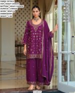 Heavy Chinon Silk Festive And Wedding Special Beads And Embroidered Plazo Style Suits