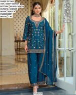 Heavy Chinon Silk Festive And Wedding Special Beads And Embroidered Plazo Style Suits