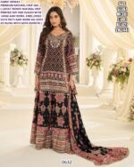 Premium Natural Crepe Silk Beautifully Printed Top And Plazo Set Enhanced With Intricate Hand Aari Work