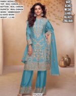 Exclusively Real Chinon Party Or Wedding Wear Indian-Pakistani Suit Salwar Dupatta Sets