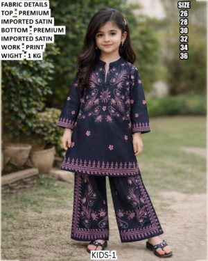 Ethnic, Adorable And Totally Stylish Kid's Wear Premium Imported Satin Co-ord Sets