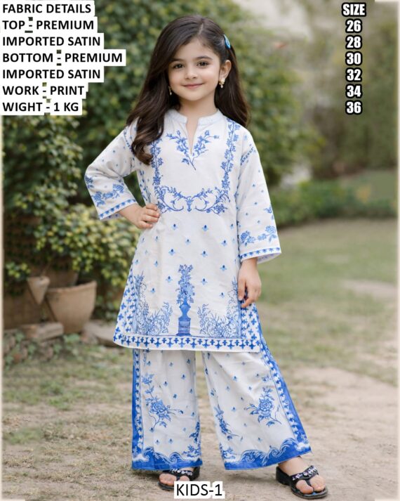 Ethnic, Adorable And Totally Stylish Kid's Wear Premium Imported Satin Co-ord Sets