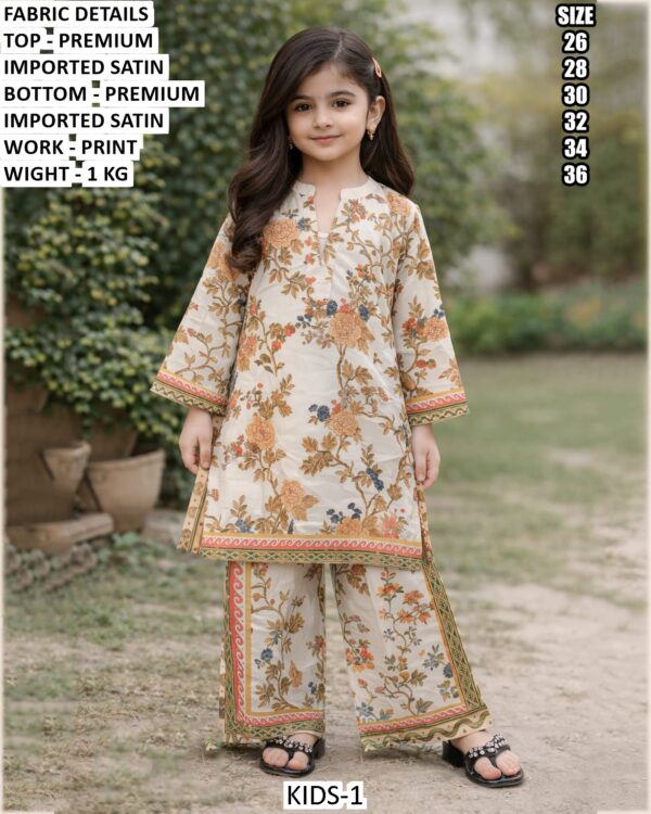 Ethnic, Adorable And Totally Stylish Kid's Wear Premium Imported Satin Co-ord Sets