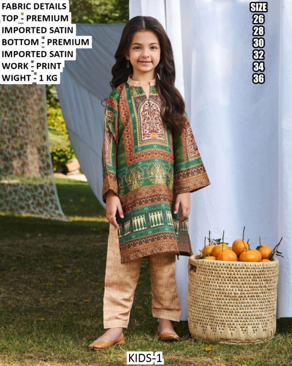Ethnic, Adorable And Totally Stylish Kid's Wear Premium Imported Satin Co-ord Sets