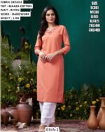 Grab These Beautiful Looking Readymade Maaza Cotton Hand Work Kurti With Bottom