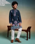 Kid's Special New Collection, Viscose Silk Multi Colour Thread Work Kurta And Pajama Sets