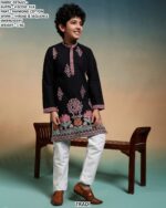 Kid's Special New Collection, Viscose Silk Multi Colour Thread Work Kurta And Pajama Sets