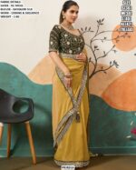 Soft And Dual Shade Nc Moss Trendy Coding And Sequence Work Sarees With Six Colours