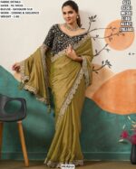 Soft And Dual Shade Nc Moss Trendy Coding And Sequence Work Sarees With Six Colours