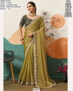 Soft And Dual Shade Nc Moss Trendy Coding And Sequence Work Sarees With Six Colours