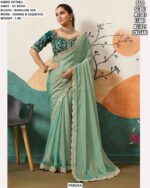 Soft And Dual Shade Nc Moss Trendy Coding And Sequence Work Sarees With Six Colours