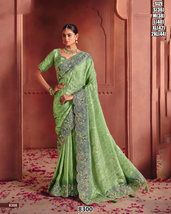 Pure Smooth Zari Silk Weaving, Heavy Sequins Embroidery Work Sarees With Classic Colour Combination