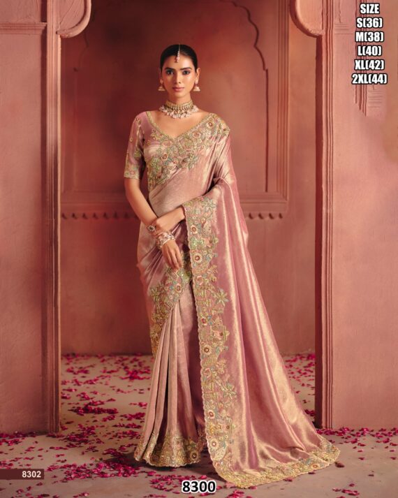 Pure Smooth Zari Silk Weaving, Heavy Sequins Embroidery Work Sarees With Classic Colour Combination