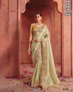 Pure Smooth Zari Silk Weaving, Heavy Sequins Embroidery Work Sarees With Classic Colour Combination