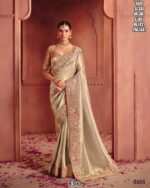 Pure Smooth Zari Silk Weaving, Heavy Sequins Embroidery Work Sarees With Classic Colour Combination