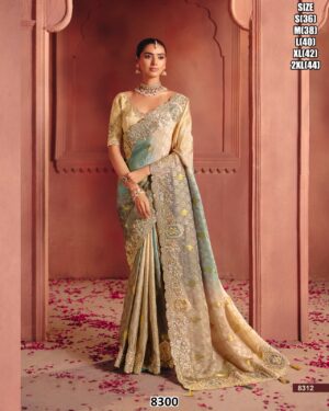 Pure Smooth Zari Silk Weaving, Heavy Sequins Embroidery Work Sarees With Classic Colour Combination