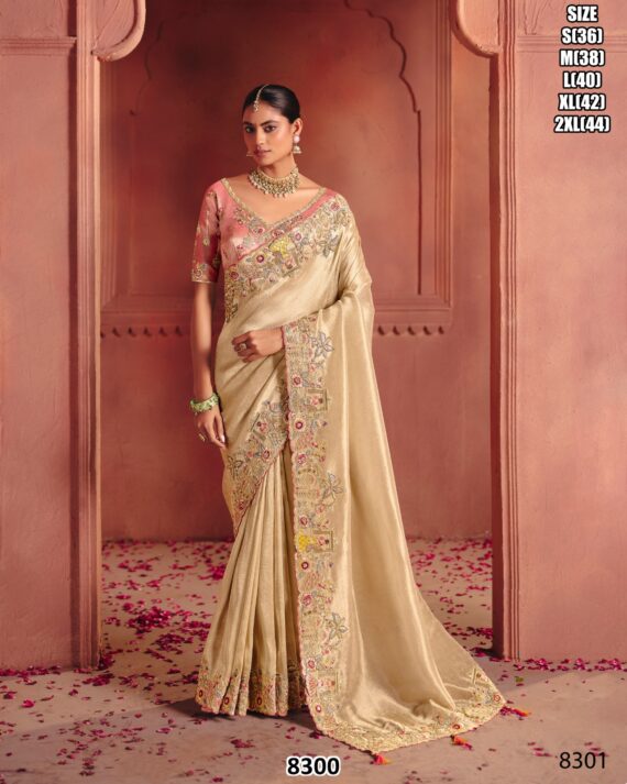 Pure Smooth Zari Silk Weaving, Heavy Sequins Embroidery Work Sarees With Classic Colour Combination