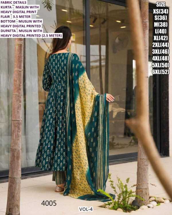 Women's Festival Wear Readymade Muslin Anarkali Suits Collection Crafted Digital Print All Over