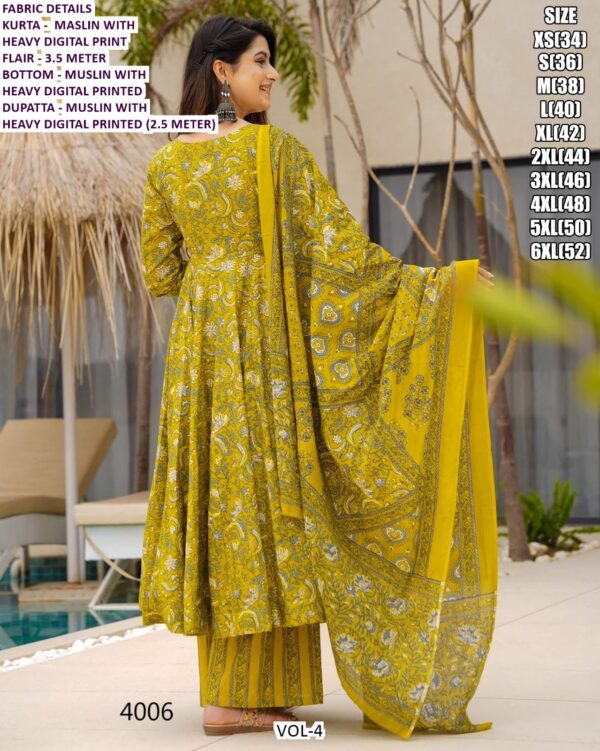 Women's Festival Wear Readymade Muslin Anarkali Suits Collection Crafted Digital Print All Over